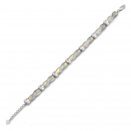 Bransoletka srebrna, jasny opal, długość 17 cm